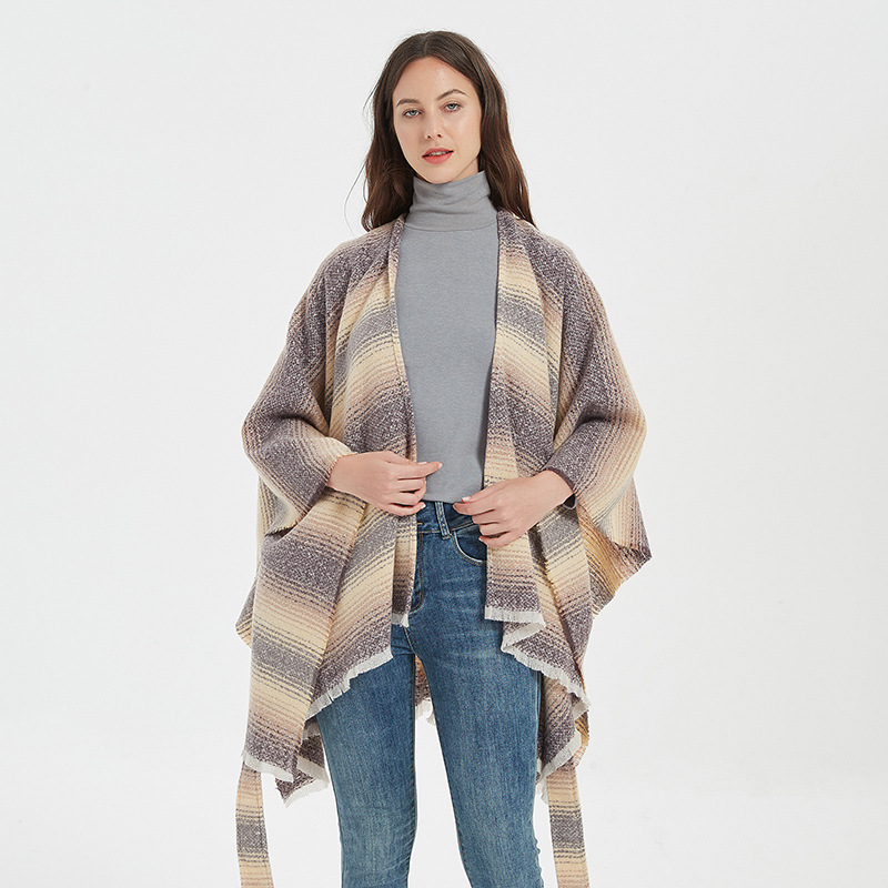 Casual, Outdoor Occasion Women's Vintage Style Plaid Acrylic Shawl