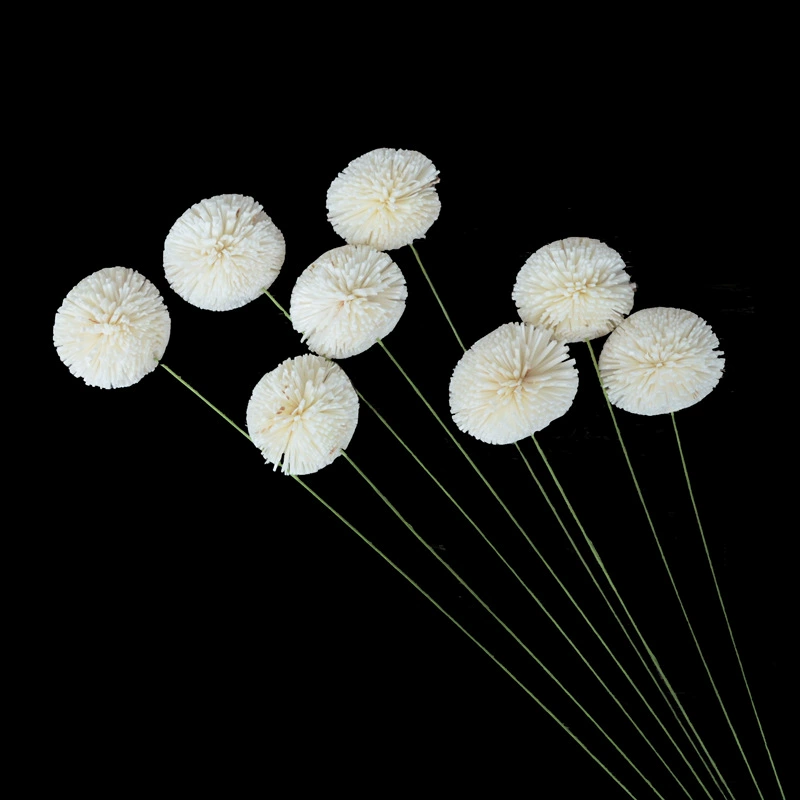 Оптовая продажа | 5cm пинг-понг хризантема трава мяч может быть окрашен дома идиллический стиль украшения сушеный цветок может вставить проволоку
