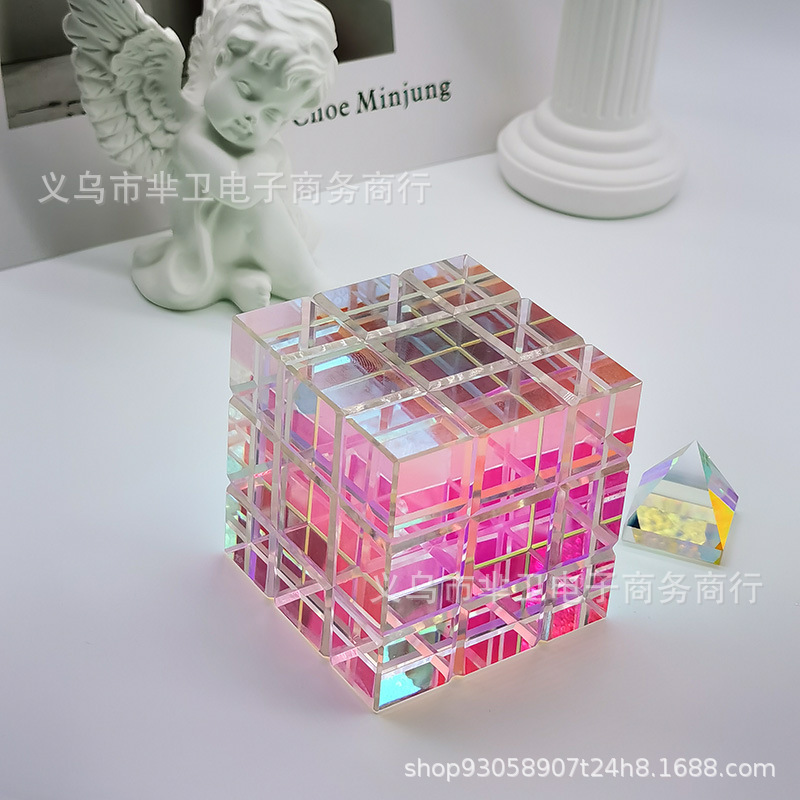 Sol catcher cubo mágico color cristal decoración Cubo de luz escritorio creativo artesanía regalo