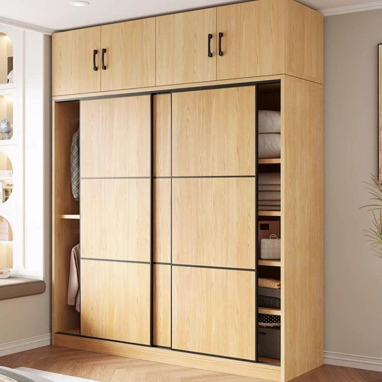 Шкаф-купе из массива дерева для дома, спальни, маленькой квартиры, арендной комнаты, большой шкаф для хранения, импортированный из Фошань