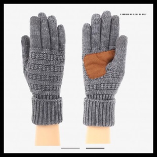 Winter cold warm touch screen knitted gloves foreign trade supply outdoor riding five finger gloves fashion wool gloves