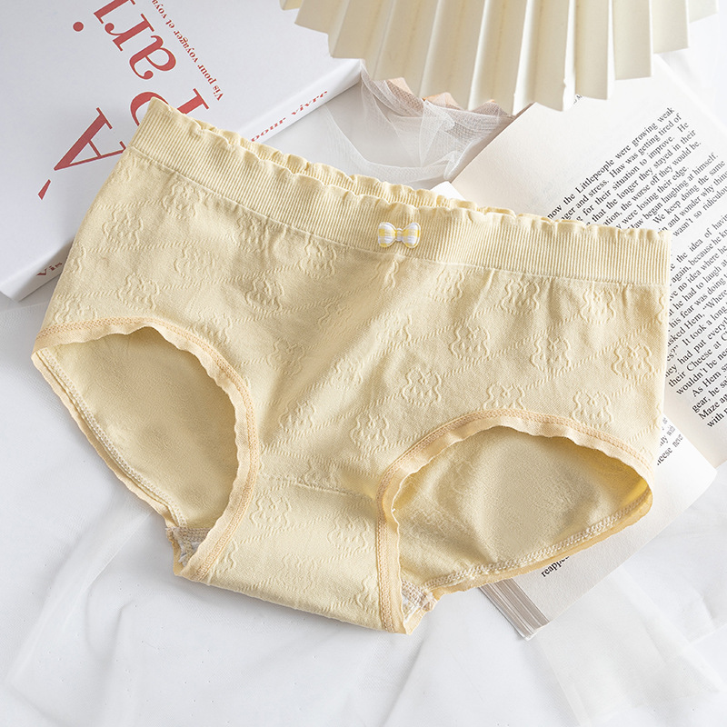 Ropa interior de mujer Algodón puro entrepierna antibacteriana transpirable cintura media más tamaño triángulo ropa interior corta verano delgada ropa interior de niña sin costuras