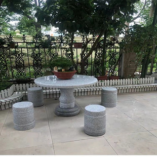 Stone Table and Stone Bench Natural Granite Table and Chairs Villa Courtyard Garden Home Outdoor Park Marble Table