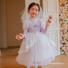女童连衣裙秋冬新款2025人鱼公主裙子儿童礼服公主洛丽塔连衣裙