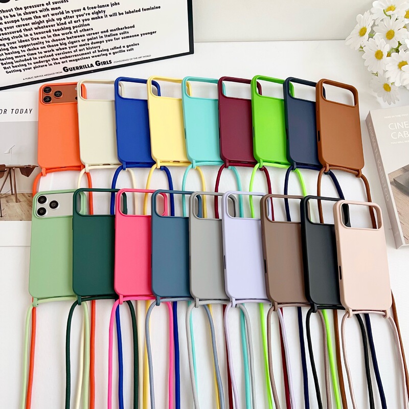 Ins Korean One-Piece Imitation Liquid Silicone Lanyard Suitable for 17Promax Phone Case, Full Coverage for Apple 15/16 Soft Case Ins Korean One-Piece Imitation Liquid Silicone Lanyard Suitable for 17Promax Phone Case, Full Coverage for Apple 15/16 Soft Case