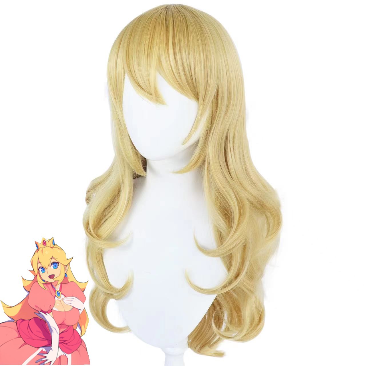 [Xi] Super Mary princesa bi Qi cos anime simulación peluca Cosplay del cuero cabelludo ventas directas de la fábrica