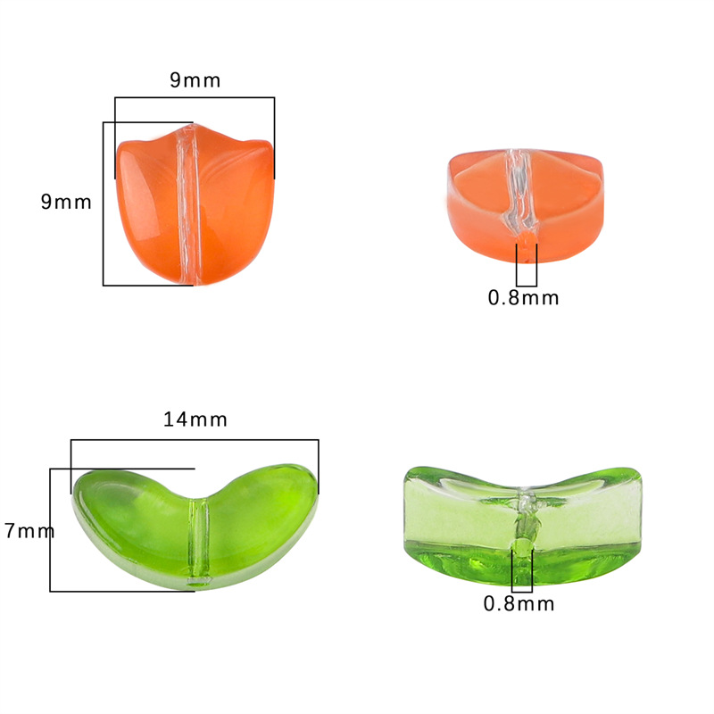 32g Weight Beads Jewelry Making Type 10 Sets/Pack 7 * 14mm 9 * 9mm Less Than 1mm Glass Flower DIY Jewelry Accessories Beads
