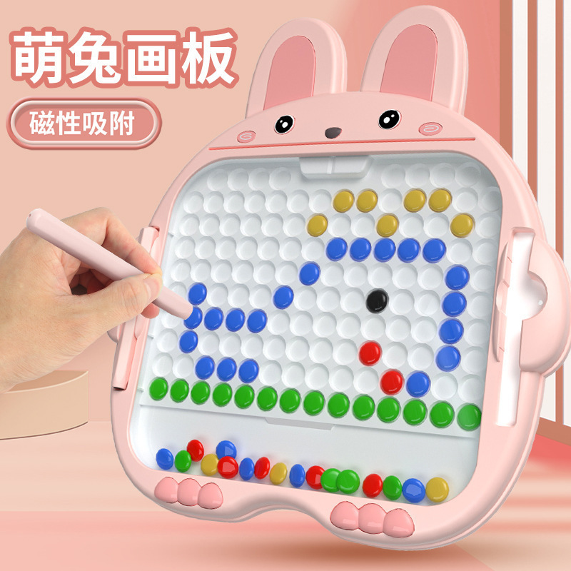 Venta caliente transfronteriza lindo conejo pluma magnética tablero de dibujo pluma de control magnético bebé iluminación juguetes educativos para niños venta al por mayor caliente