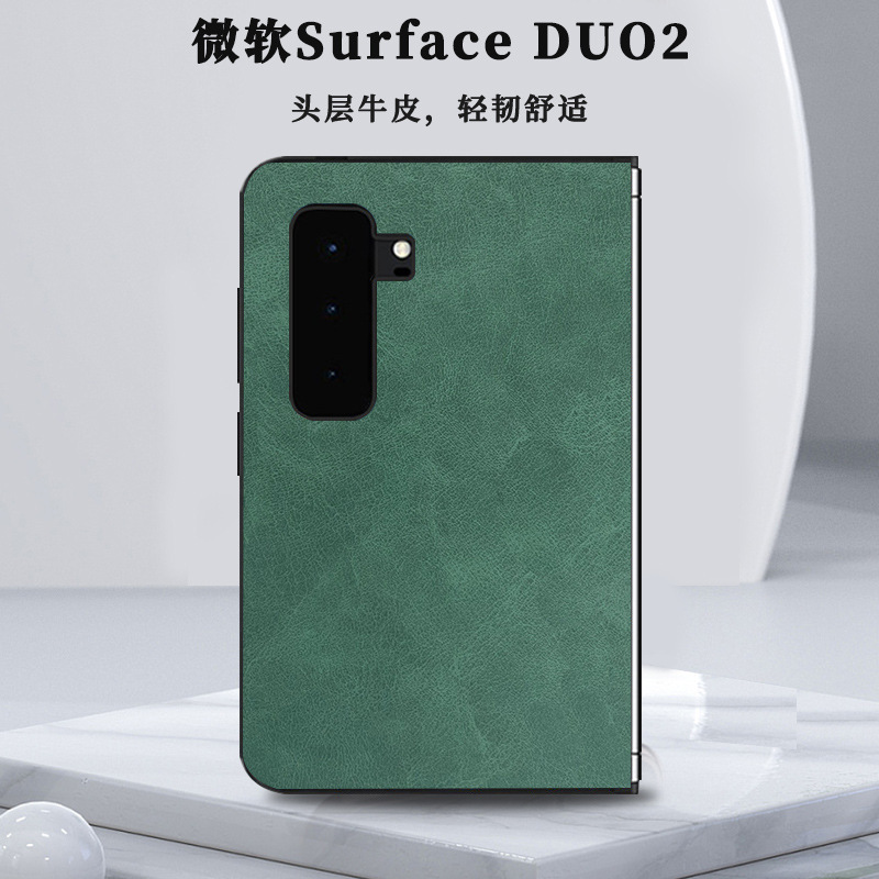 For Microsoft Surface DUO2 Folding Dual Screen Mobile Phone Protective Case Simple Fashion Business Crazy Horse Leather Men and Women For Microsoft Surface DUO2 Folding Dual Screen Mobile Phone Protective Case Simple Fashion Business Crazy Horse Leather Men and Women
