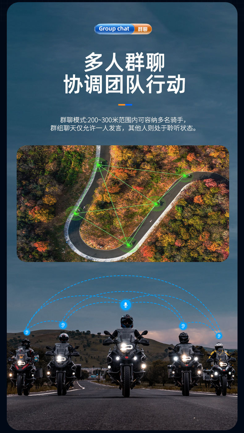Cool Colorful Rgb Light Effect Motorcycle Helmet Bluetooth Headset 6.0 Group Chat Music Sharing Intercom Helmet Headset