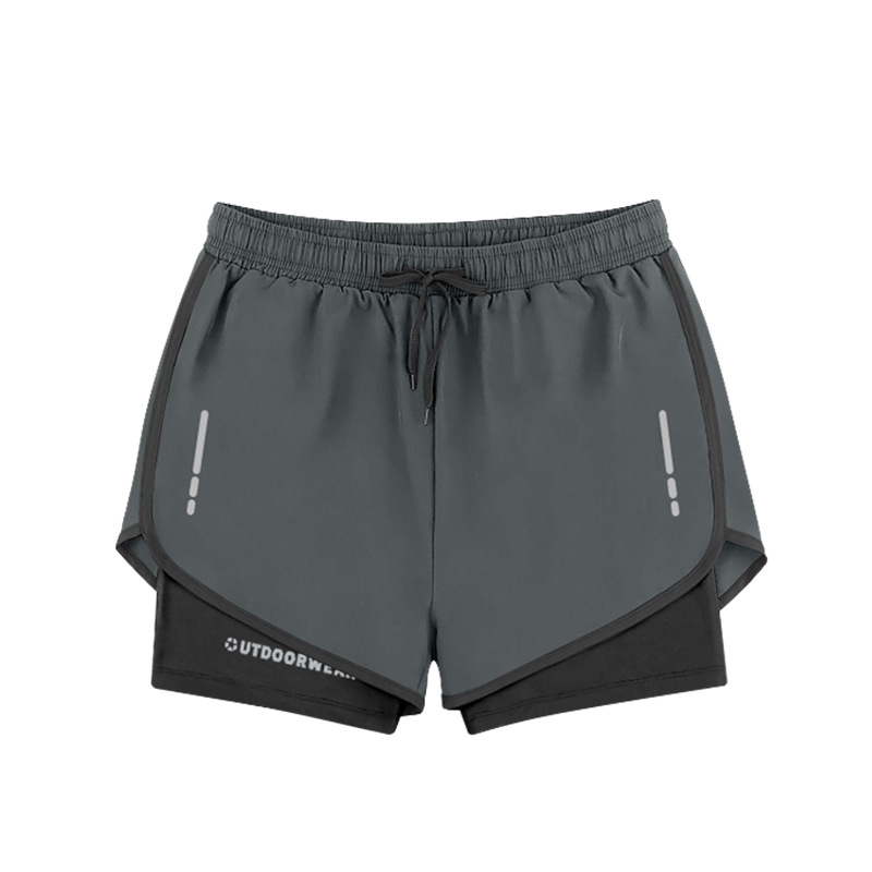 Traje de baño para hombres, secado rápido, entrenamiento y running, estilo playero, doble capa y antideslizante, venta al por mayor