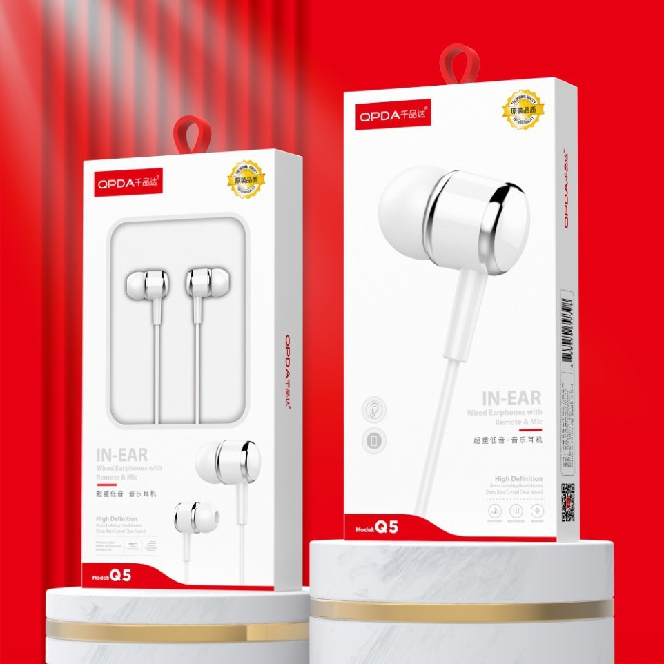 Q5 headset for Apple Android op smart call in-ear stereo VO mobile phone headset wire control headset