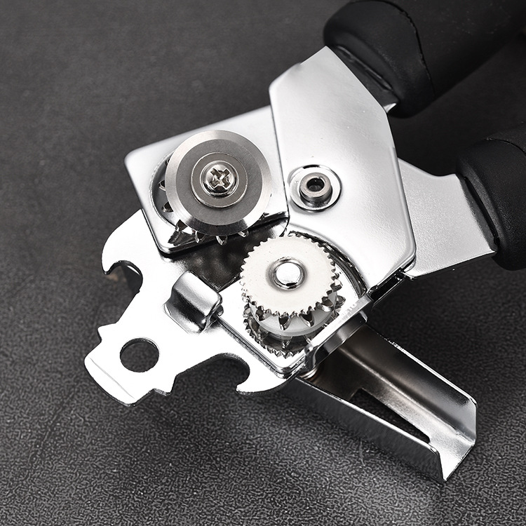 Stainless steel bottle opener can opener anti-slip handle can opening tool three-in-one rotating bottle opener tool