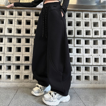 女童裤子春秋装女大童春款香蕉弯刀裤儿童宽松卫裤初中生运动裤潮