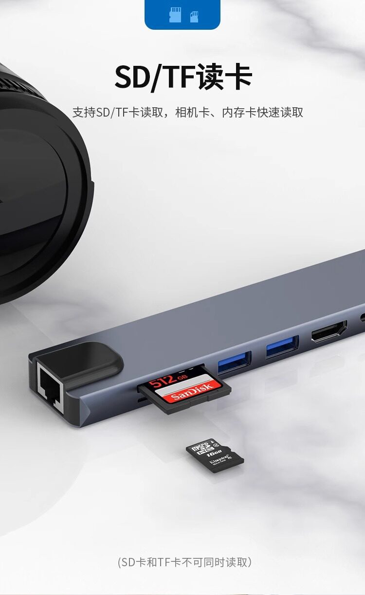 Cross-border Type-C Docking Station HDMI 4K Screen Mirroring Device Multifunction Multi-port HUB Splitter All-in-One Expansion Dock