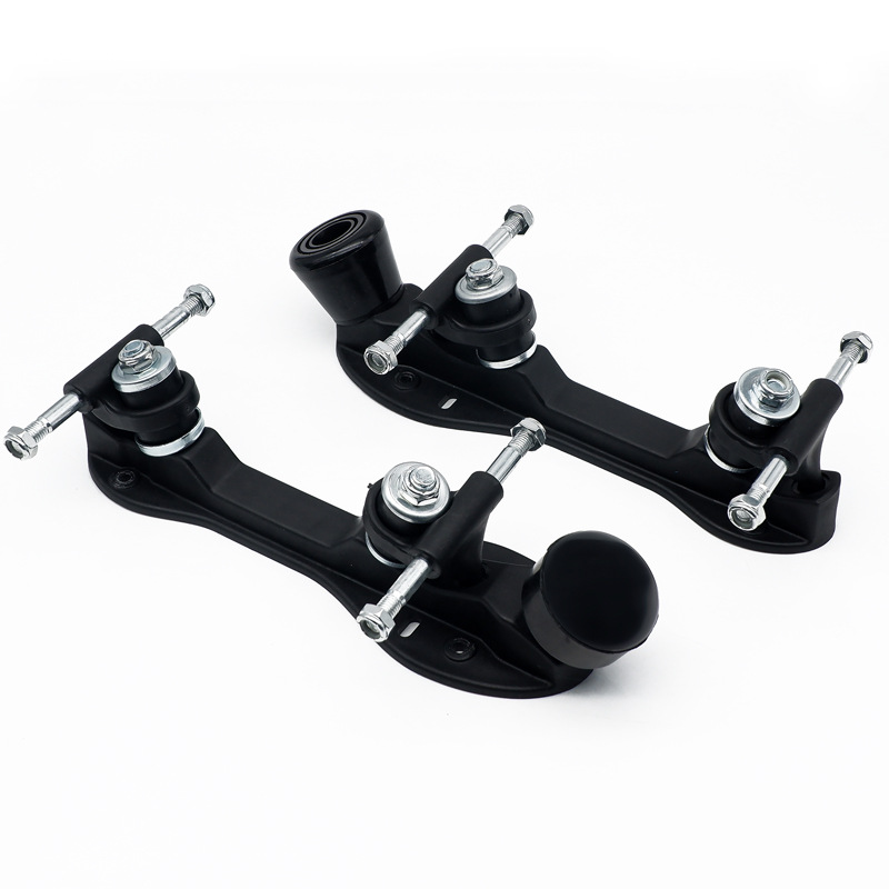 Double-row roller skates PP plastic base four-wheel roller skates triangle bracket skates bottom plate adjustable brake head