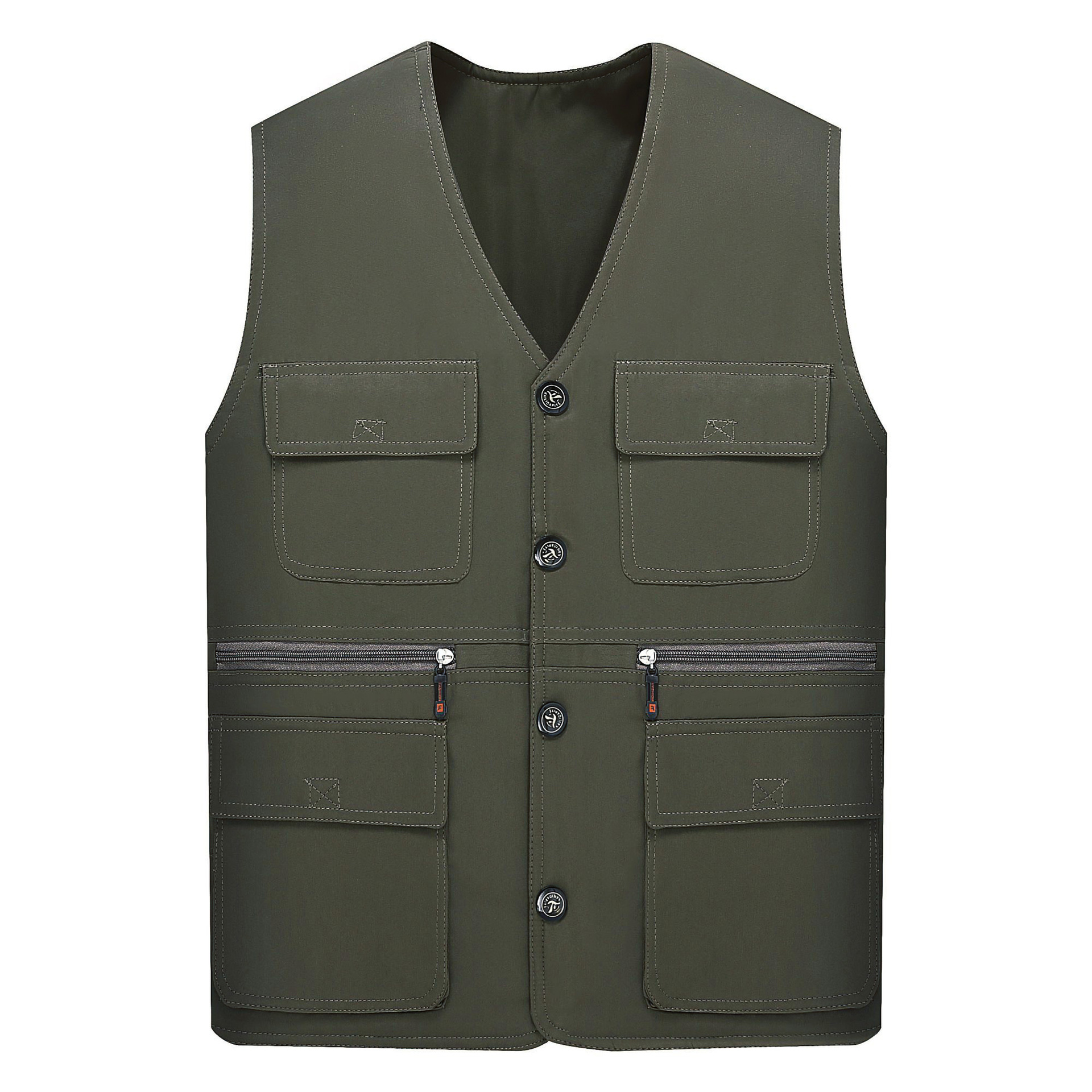 中老年男装大码宽松多口袋马甲男坎肩男士背心休闲钓鱼户外爸爸装