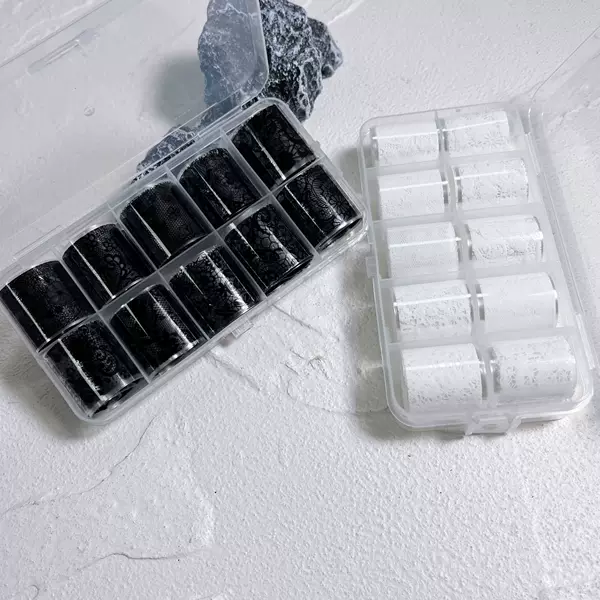 Nail Art Black and White Lace Transfer Paper Transfer Sticker Star Instagram Style suit Hollow Mesh Sticker
