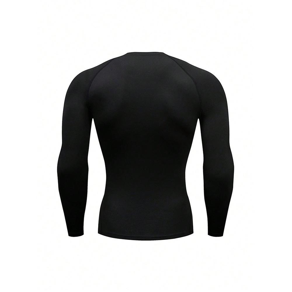 Men's Long Sleeve T-Shirt Sports Base Layer European Size Breathable Sweat Wicking Quick Drying Top_voghion.com