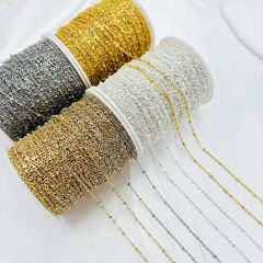 DIYアクセサリーチェーンクリップボールチェーン純銅O字クリップボール小珠チェーンフリンジ素材メタルチェーン古風ブライダルヘアアクセサリー