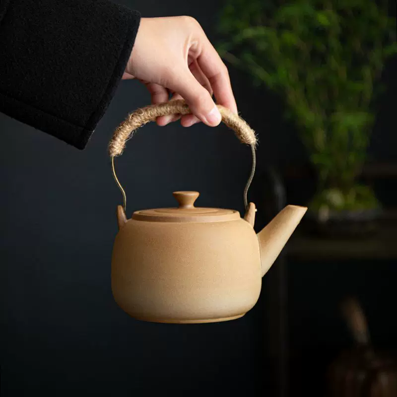 围炉煮茶烤奶茶壶侧把壶日式家用户外碳烤煮茶壶可明火茶壶厂外贸