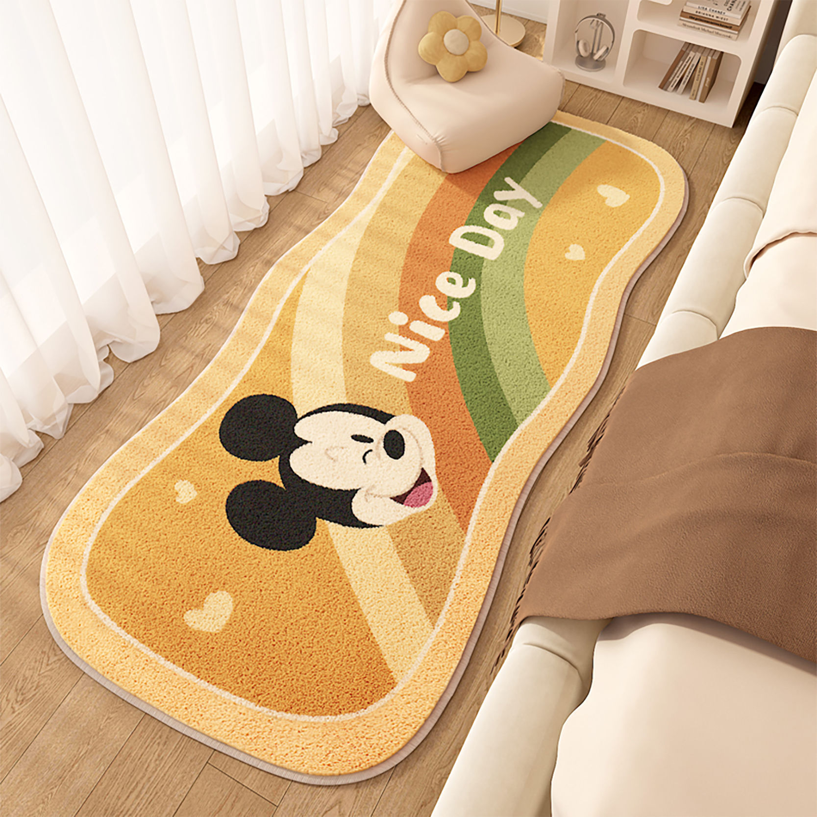 De dibujos animados de forma especial alfombra de Cachemira dormitorio del hogar manta de noche a prueba de sonido balcón manta de la ventana de la Bahía estera del piso resistente a las manchas