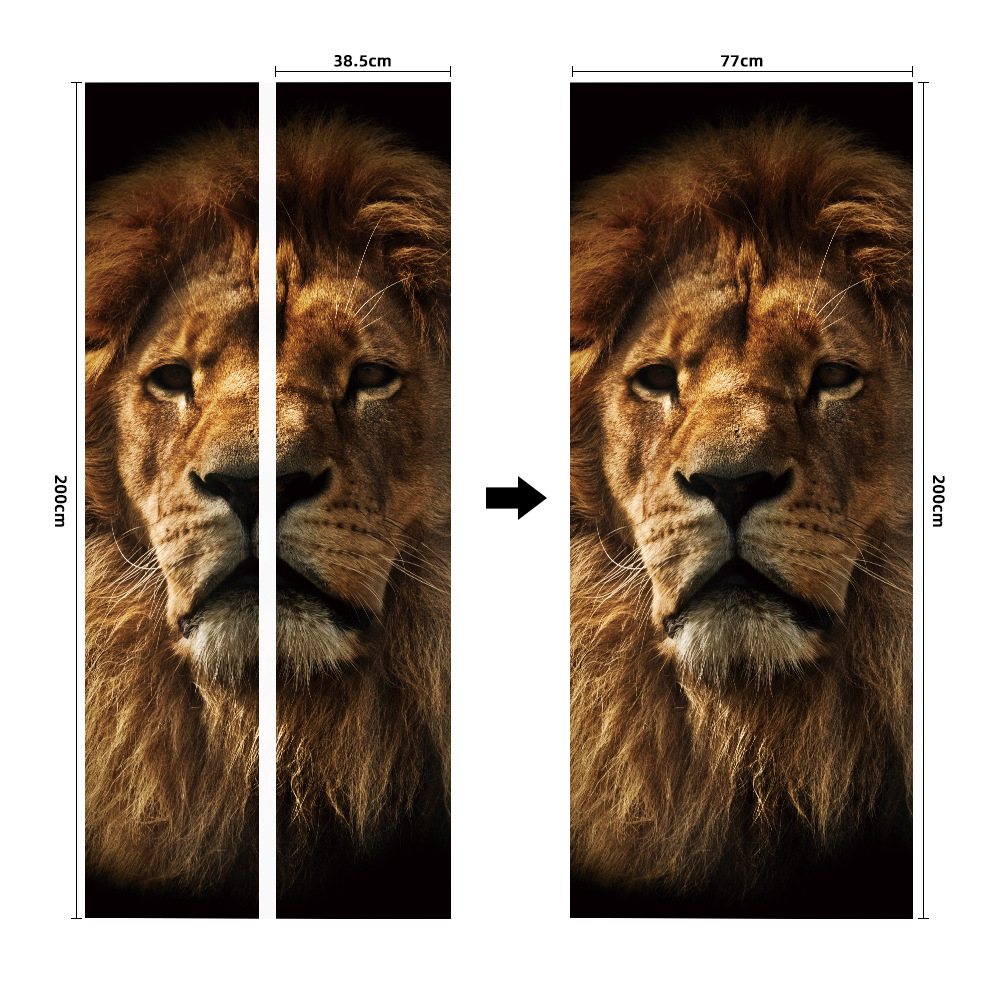 Pegatinas para puertas 3D respetuosas con el medio ambiente, autoadhesivos, fabricantes de origen al por mayor, patrones populares transfronterizos de alta definición, adhesivos para puertas impermeables, a prueba de aceite y antiincrustantes