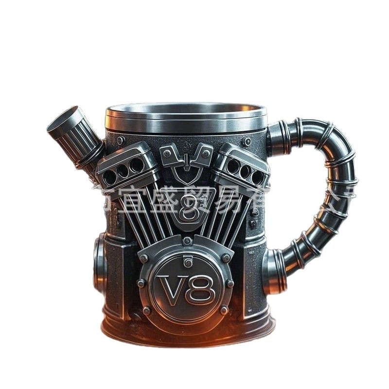 クロスボーダー新型エンジンv 8カップ置物創意的機械感マグカップ置物v 6芸術カップ樹脂置物|undefined