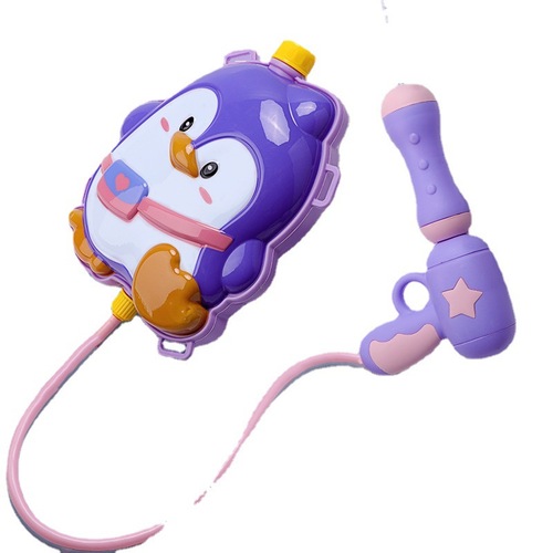 Large children's water gun toy backpack cartoon water gun summer pull-out water spray gun street stall toys wholesale