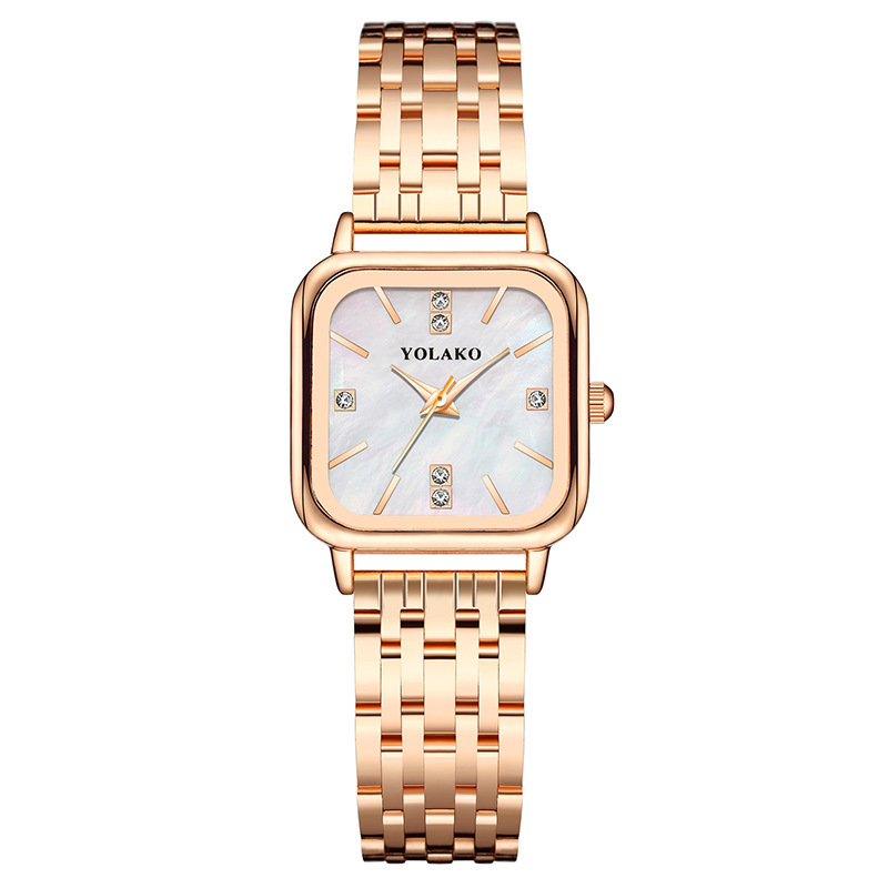 New Fashion Square shell dial ladies watch women's watch steel band women's watch_voghion.com