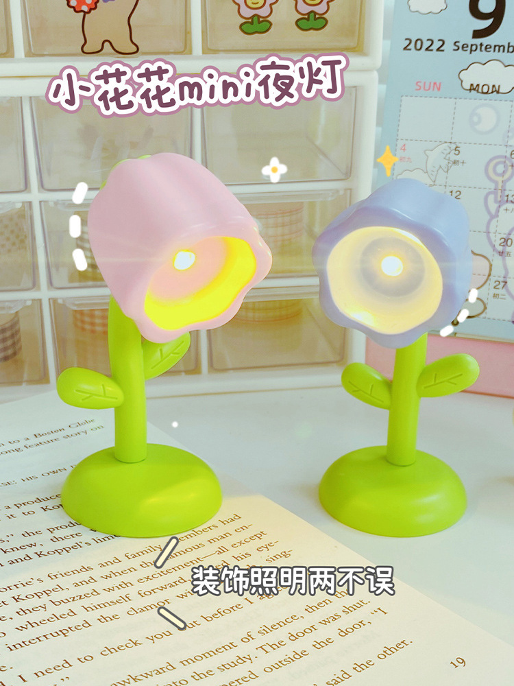 Batterie-Tischlampe Cartoon-Blumen DIY Creme-Gel Nachtlicht Mini-LED Stimmungslicht Kreatives Geschenk Dekofigur