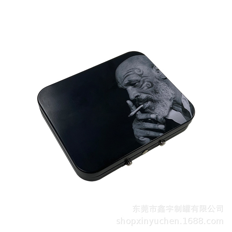 经典按键式马口铁盒防儿童打开CR童锁锡盒跨境香烟包装铁罐无现货