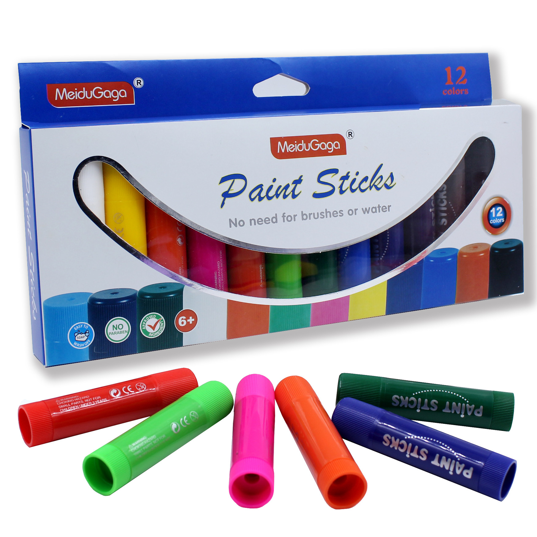 Water solubility Quick drying crayon Coloured drawing 12 washing Oil painting stick paint brush Graffiti rotate Silk sliding crayon