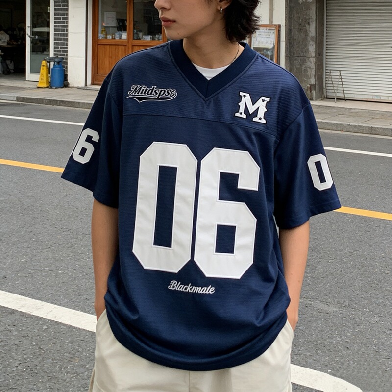 Heavyweight American-Style Trendy Football Element Digital Print Men's Top, Loose-Fitting Sports Short-Sleeve T-Shirt Heavyweight American-Style Trendy Football Element Digital Print Men's Top, Loose-Fitting Sports Short-Sleeve T-Shirt