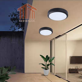 简约室外吸顶灯防水阳台灯防潮防虫过道灯户外圆形走廊大门led灯