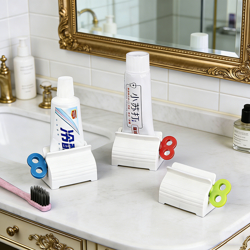 Tiktok Automatic Toothpaste Dispenser Lazy Face Cleanser Press Manual Toothpaste Clip Creative Manual Toothpaste Roller