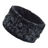 Fleece knitted headband, keep warm demi-season hair accessory with pigtail, helmet, European style