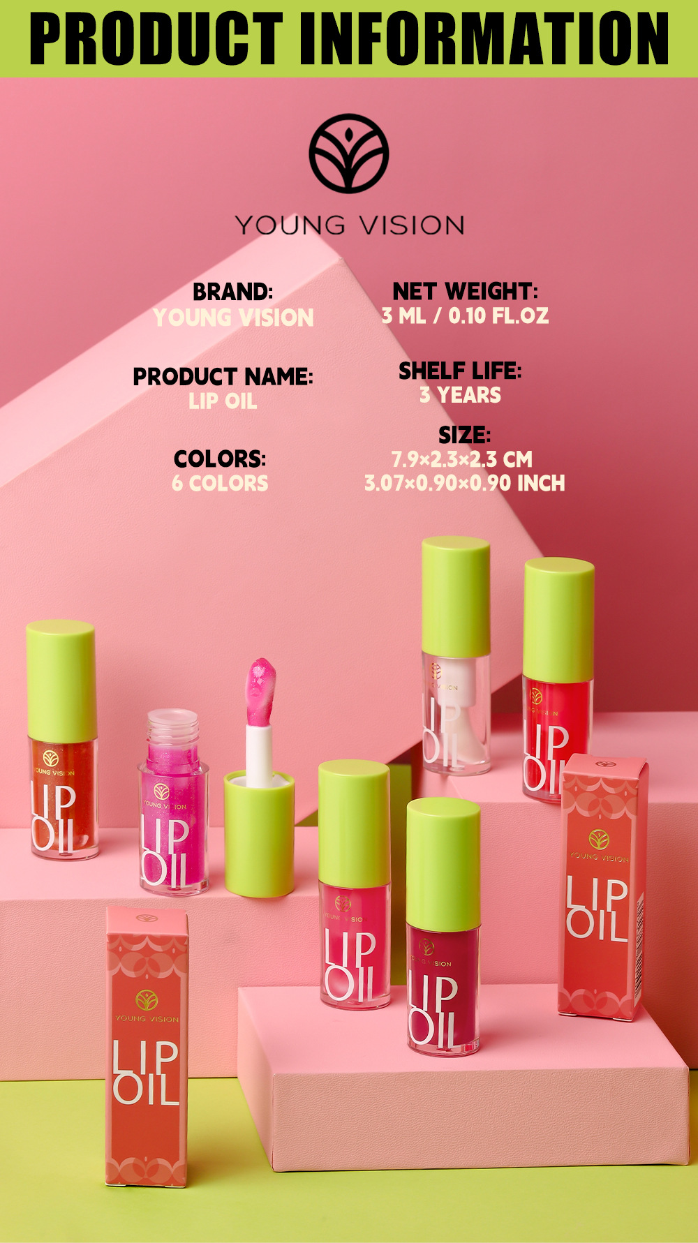 YOUNG VISION Lip Moisturizer, Lip Care Oil, Hydrating Lip Gloss and Transparent Lip Gloss are available in 6 colors undefined