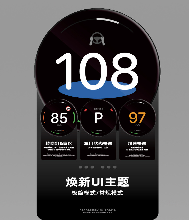 Tita Car Air Code Meter Wireless Magnetic Suction Type Is Suitable for Tesla's New Version Car Dashboard Display