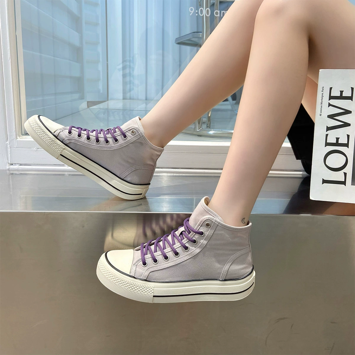 Женские высокие парусиновые туфли с уродливой головой манго, новинка лета 2024, универсальные студенческие повседневные белые кроссовки ulzzang