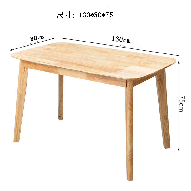 Mesa de comedor redonda de madera sólida de caucho grueso 4 pies mesa de mesa