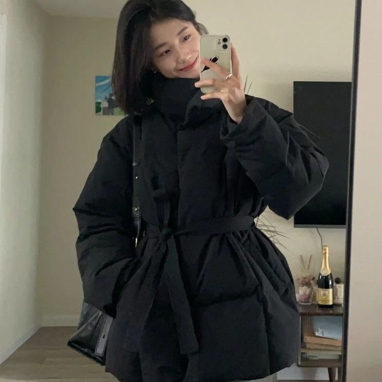 Waist-Cinching down Jacket for Women, Mid-Length, 2025 Winter New Thickened White Duck Down, Petite Slimming Coat