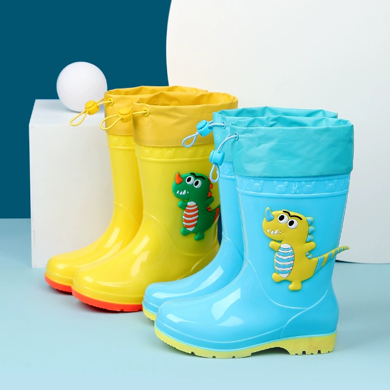 Детская непромокаемая обувь для девочек, детская непромокаемая обувь, детская обувь для воды, большая детская Нескользящая непромокаемая резиновая обувь, чехол для ботинок с динозаврами для мальчиков