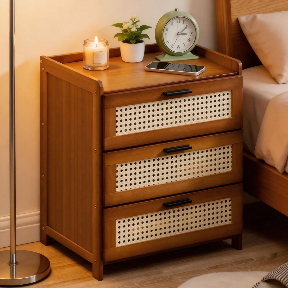 다기능 침대협탁, 가정용 침실용 심플한 플로어형 침대협탁 수납장, 소형 아파트용 사이드 테이블, 침대 옆 수납장