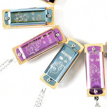 4孔8音小口琴迷你四孔八音项链口琴 儿童玩具乐器礼品纪念品地摊