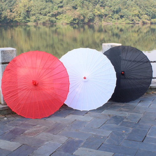 Factory-Direct Pure Color Craft Umbrella, Jiangnan Performance Umbrella, Chinese Style Dance Ancient Decor Prop Umbrella