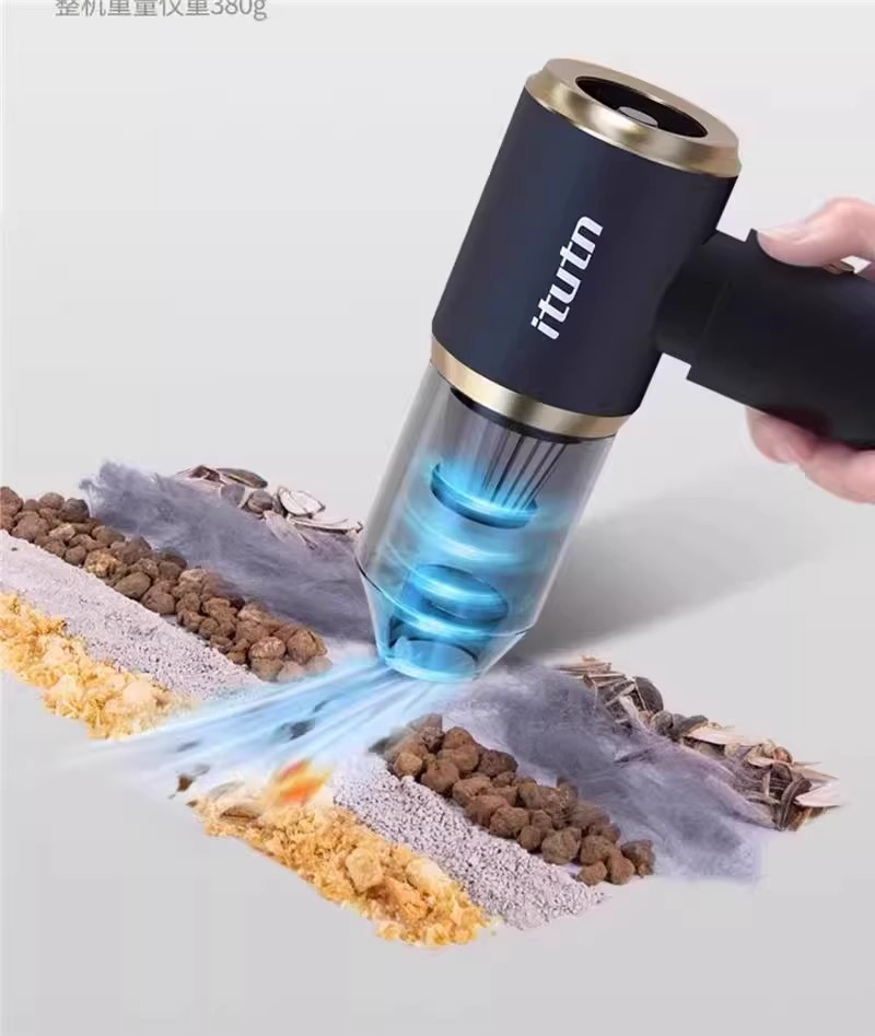 itutn Aituteng Car Vacuum Cleaner - Wireless Charging Mini Handheld Vacuum for Car, with Suction, Blowing, Pumping, and Charging Functions, High Suction Power