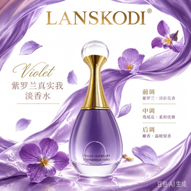 Lanskodi French Women's Perfume Violet Long-Lasting Light Floral Fragrance Niche Compliant Imported and Registered Lanskodi French Women's Perfume Violet Long-Lasting Light Floral Fragrance Niche Compliant Imported and Registered