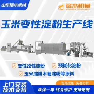 玉米变性淀粉生产线厂家 预糊化淀粉设备 全自动双螺杆挤压膨化机