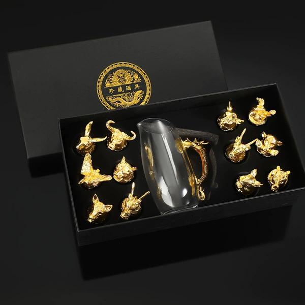 Gift box [35*18*9.5] Bright gold-1 pot 12 cups